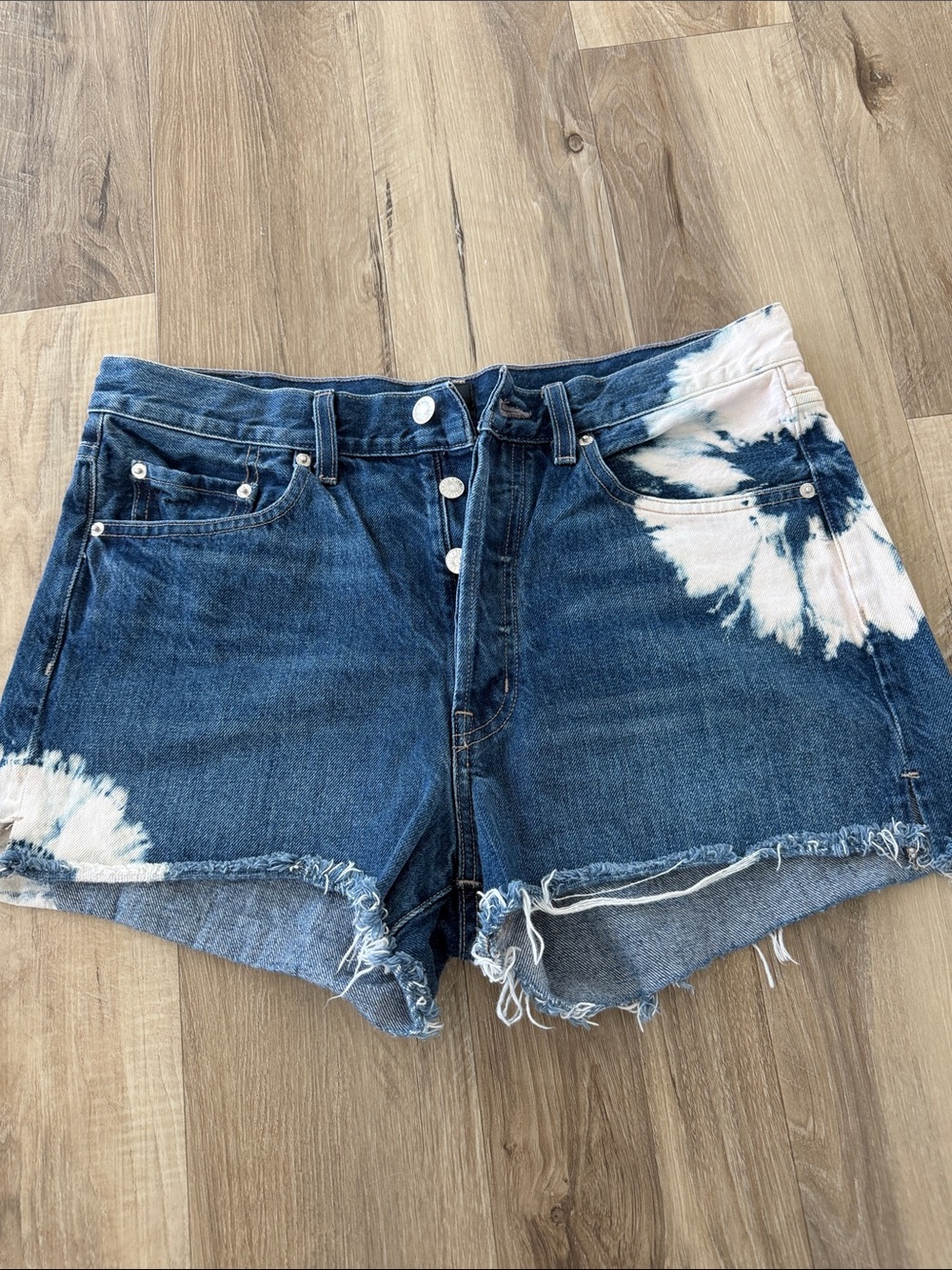 EDWIN Tie-Dye Denim Cutoff Shorts - Blue jeans Sz 30